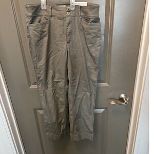 LOFT Straight‎ Crop Pants Casual Career Olive Green Size 4 NWT